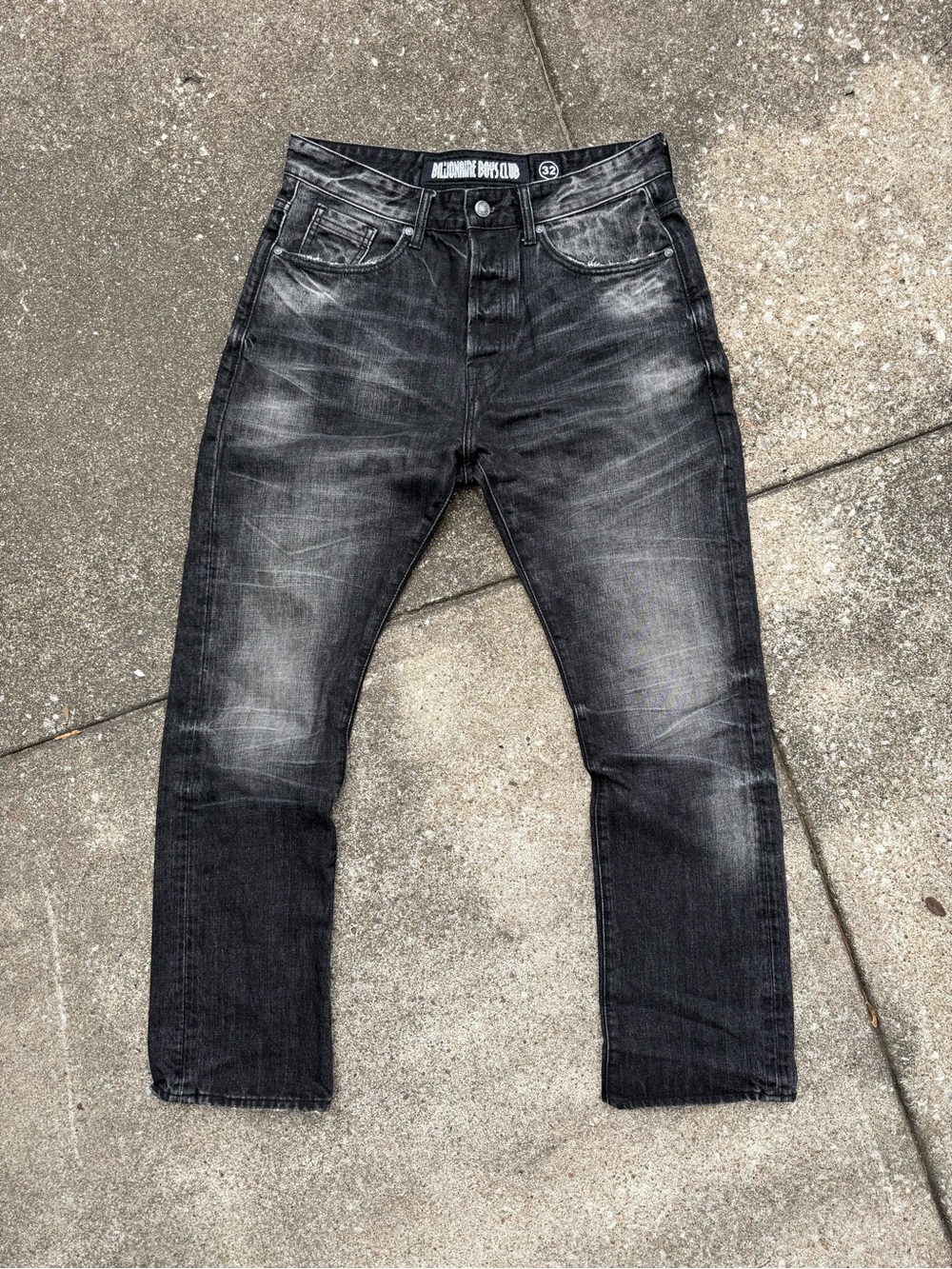 Billionaire Boys Club Faded Straight/Loose Fit Denim Black Jeans
